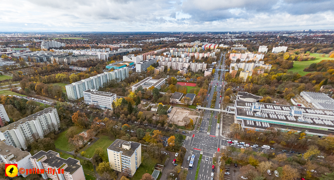 19.11.2022 - Luftbilder von der Baustelle an der Quiddestraße 'Haus für Kinder' in Neuperlach